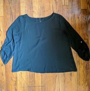 Forrest green open back blouse